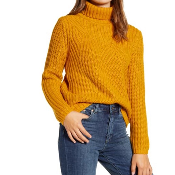Lucky Brand | Sweaters | Lucky Brand Traveling Ribbed Turtleneck Sweater In  Mustard | Poshmark